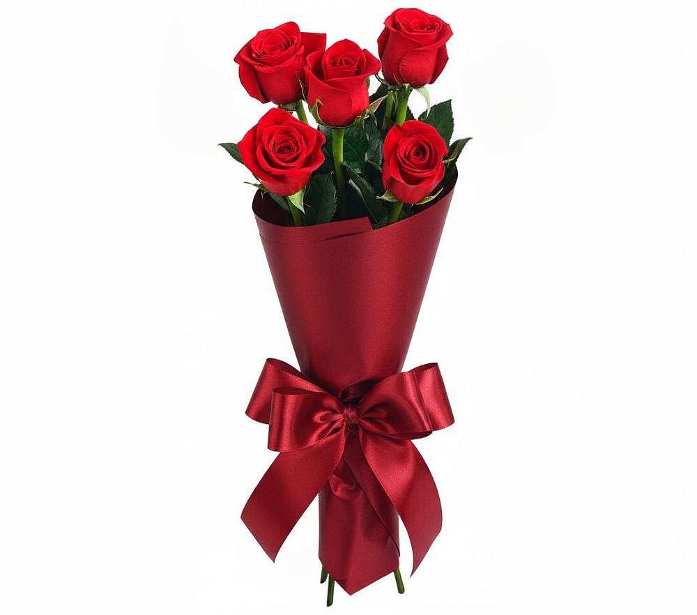 Букет 5 Красных роз Эдлесс Лав в Пчегатлукае
