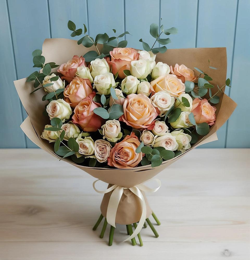 Букет цветов из: Альстромерии и Розы в Пчегатлукае