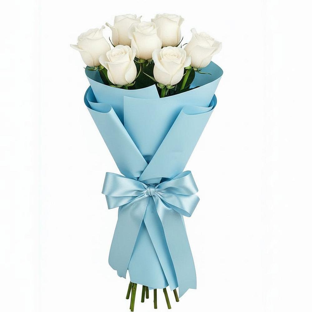 Букет 7 белых роз Проуд в Пчегатлукае