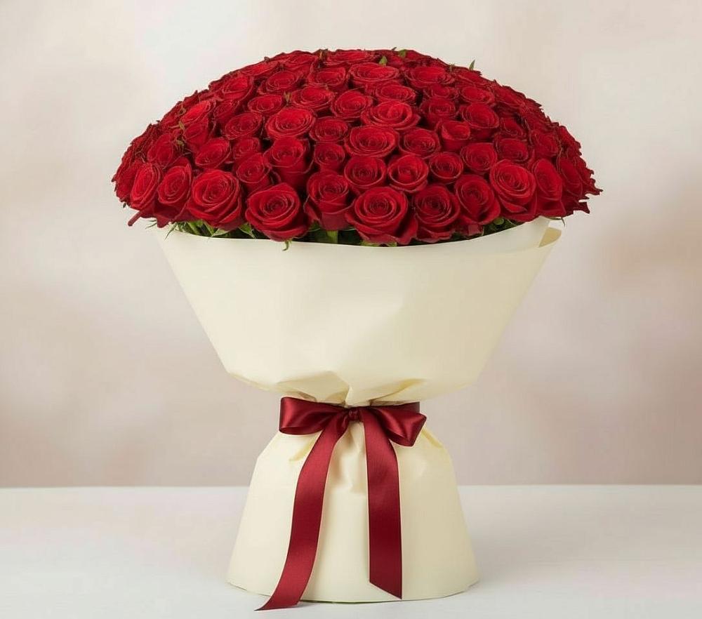 Букет 101 Красная роза Милано в Пчегатлукае