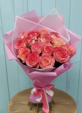 Букет 15 Розовых роз Равель в Пчегатлукае