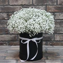 Цветочная композиция из Гипсофила в шляпной коробке в Пчегатлукае